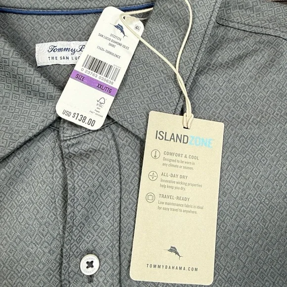 Tommy Bahama Men's San Lucio Diamond Isles Shirt Turbulence Size XXL 2XL NEW